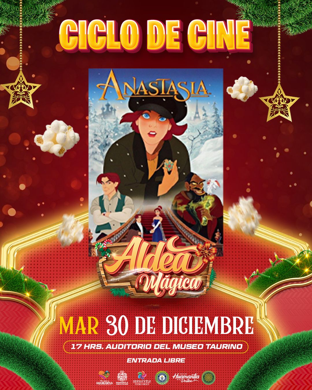 Continúan las actividades de la Aldea Mágica en Huamantla con función de cine familiar